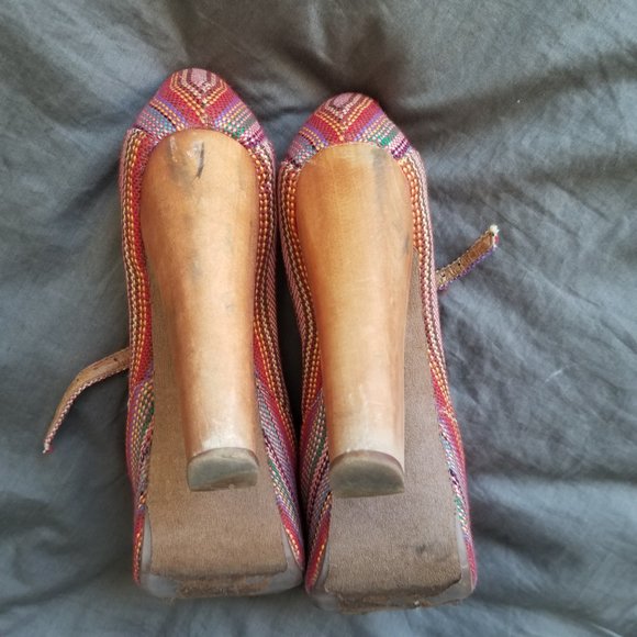 Jeffrey Cambell Foxy Multicolored Canvas Chunky Heels - Picture 5 of 7